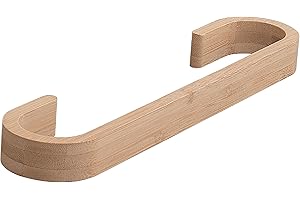 GEDY | Porta Asciugamani Bagno Himalaya Bamboo Naturale, Appendi Asciugamani Fissabile con Viti Incluse, 2,5x40x6,9cm