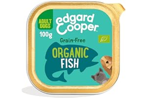 Edgard & Cooper Cibo Umido per Cani Adulti Cane Patè Senza Cereali Mangime Vaschette Biologico 100g x 17 Pesce Bio Fresco, Alimentazione Completa, Sana ed Equilibrata