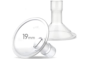 Maymom Myfit Boucliers de 19 mm ; compatible avec tire-lait Medela - Personalfit, Freestyle, Harmony, Maxi, Freestyle Flex Connector; se connecte à un connecteur large/étroit, 2 pièces