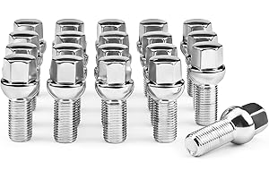 ZOFFI Viti cromate per ruota M14 x 1,5, ricambio per Mercedes A/B/C/E/G/S classe, 20 pezzi, fascia a sfera R12 SW17, lunghezza gambo 24 mm
