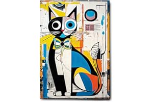 Giallobus - Quadro - 84 - Gatto con Papillon - Tela Canvas Telaio Standard - 35x50 - Pronto da Appendere - Quadri Moderni per la casa