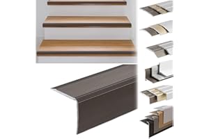 KARAT Profilo per bordi per scale a forma di L, in alluminio, 1 pezzo, 134 x 3,5 cm, preforato, bronzo per parquet e laminato, con materiale di montaggio, profilo per gradini in 3 lunghezze e 4 colori