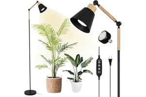 ‎RAYOFLY Pflanzenlampe LED Vollspektrum, 20W Pflanzenlicht für Zimmerpflanzen, Höhenverstellbare Wachstumslampe mit COB Pflanzen-Glühbirne, Zeitschaltuhr 4/8/12H, Schwarze Stand Grow Light für Große Pflanze