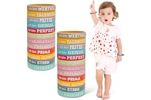 Bukuhlio 24 Stück Motivationsarmbänder auf Deutsch Inspirierende Armbänder mit Positiven Sprüchen, Motivierendes Silikonarmband, Mutmacher Geschenke Party Mitgebsel für Kollegen Teenager Kinder