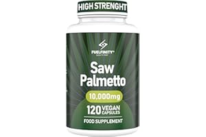 FUELFINITY Tested Pure Saw+ | 10,000 mg Maximum Strength Serving | Fast Absorption 120 Capsules | One Ingredient | for Mens Health, Strength, Performance, Natural Supplement