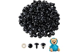 Makorobi 200PCS 8mm Safety Eyes for Crochet Toys Black Plastic Craft Eyes with Washers for Amigurumi Stuffed Animals Crochet Toys Crafts Making