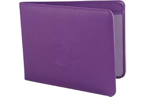 VANHVIS Disabled Badge and Timer Holder, PU Leather Blue Badge Wallet Protector Disabled Parking Permit Cover Holder Hologram-Safe (Purple)