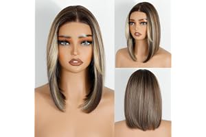 Style Icon Limfri page-peruk 30,48 cm (12 tum) Brun Highlight Förplockad Förklippt T Del spets för nybörjare Kort page Syntet