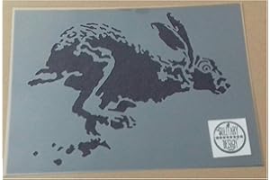 SOLITARYDESIGN Shabby Chic Stencil Artistic Hare Rabbit (D2) Rustic Mylar Vintage A4 297x210mm Wall + Furniture