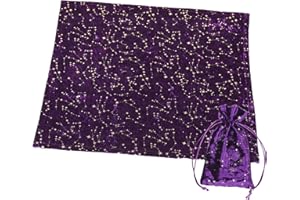 Baoblaze Paño de mesa de tarot Cubierta de mesa cuadrada Cartas de tarot Bolsas con cordón Decoraciones de juego de tarot - Púrpura