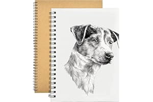 YIPUETERNITY 2 piezas Cuaderno A4, 150GSM/ 140 Páginas Libretas Tapa Dura, Cuaderno de Dibujo en Blanco Espiral de la Cubierta de Kraft del Libro de Dibujo para Los Artistas de Los Niños de Los Adultos (A)