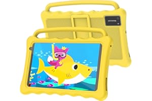 TIBUTA BYYBUO Tablet Android 13 per Bambini da 10,1 Pollici, 32GB ROM, 5000mAh, Bluetooth, WiFi, Controllo Parentale, Doppia Fotocamera, Custodia Antiurto (Giallo)