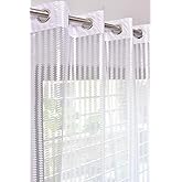GOYTEX Premium Polyester Zigzag Net Sheer Transparent Curtains Pack of 2 for Window and Door Curtains 7 Feet Long Set of 2 (4