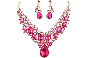 Clearine Donna Parure Gioielli-Boemo Boho lacrima Marquise Farfalla Filigrana Collana Ciondola Gli Orecchini Set