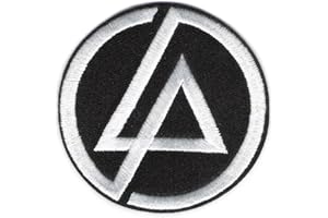 hotrodspirit - Linkin Park-Logo, schwarz, weiß, rund, 7,5 cm, zum Aufbügeln, Rock
