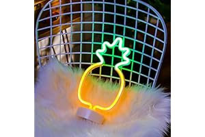 ZVO Enseigne Lumineuse au Néon, LED Ananas Veilleuse Nuit Signes, Néon USB/Piles Décoration Murale pour Anniversaire de Fête, Chambre d'enfant, Mariage, Éclairage de Noël, Salle de Séjour, Salon