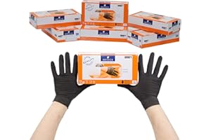 COMMERLINE 100 Stück XL Einweghandschuhe Einmalhandschuhe | Nitril Handschuhe Gummihandschuhe Einweg Handschuhe | Puderfrei Latexfrei Nitrilhandschuhe (XL, Schwarz, 100)