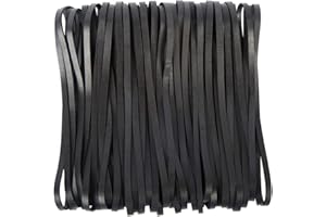 AOUOU Lot de 50 grands élastiques noirs en caoutchouc de 200 mm x 5 mm de large pour poubelles, fournitures de bureau, dossiers, litière pour chat