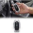 Heutamo Key Fob Cover Compatible with Toyota Land Cruiser 250 Prado J250 LC250 2024 2025 Accessories, Zinc Alloy Protection Key Fob Case Cover (Silver)