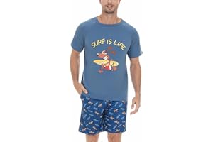 Jahetuul Pyjama Homme Ete Ensembles de Pyjama Homme Vêtements de Nuit Homme Court Pyjama Homme Coton Ensemble de Shorts de Vêtements de Détente Pyjashort Homme Ensemble Homme Ete Pyjama Homme Short