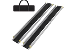 ‎FIVMEN FIVMEN 2X Rollstuhlrampe Teleskop 76-122 cm Aluminium Rampe Rollstuhl Tragfähigkeit 300 kg Teleskoprampe Auffahrrampe Laderampe Verstellbare Tragbare für Rollstühle & Scooter