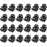 Hanyousheng Pinze Per Capelli, 24 Pezzi Mini Clip, Mollette Forcina Antiscivolo, Adatto Per Ragazze e Donna (Nero）