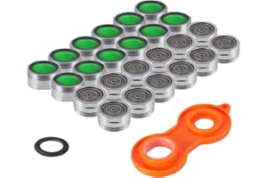 KWOKWEI 24 Stück Luftsprudler, KWOKWEI 24 mm Wasserhahn-Luftsprudler aus ABS, M24-Wasserhahnfilter-Ersatz mit Dichtung, wassersparender Luftsprudler mit Außengewinde und Schraubenschlüssel für Küche u