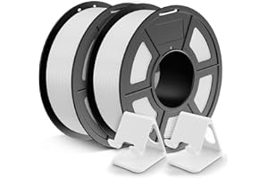 JAYO Filament PLA 1,75 mm, filament do drukarki 3D, dokładność pomiaru +/- 0,02 mm, szpula 1,1 kg, 2 sztuki, PLA 2,2 kg, biały + biały