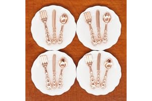 Odoria 1/12 Piatti e Posate Miniatura Accessori Casa Bambole, Rame