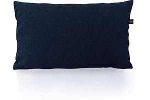 LILENO HOME Juego de 2 fundas de cojín para exteriores, 40 x 60 cm, color azul oscuro, sin relleno, funda de almohada impermeable con cremallera