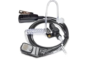 HYS TPH700 Micro-oreillette Compatible avec Matra EADS Jupiter TPH-700 TETRAPOL, oreillette gendarmerie avec PTT (Microphone intégré) (A0-TPH700)