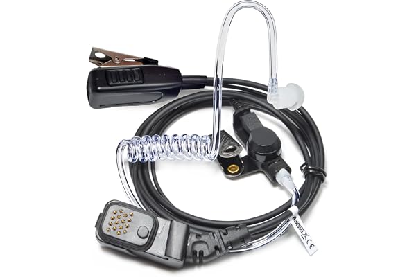 HYS TPH700 Micro-oreillette Compatible avec Matra EADS Jupiter TPH-700 TETRAPOL, oreillette gendarmerie avec PTT (Microphone intégré) (A0-TPH700)