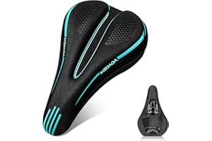 MSDADA Nouveau Housse de Selle de Vélo Autocollante en Mousse à Mémoire de Forme pour Siège de Vélo - Housse de Protection de Selle Rembourrée Douce pour VTT, Vélo de Route, Vélo D'appartement(Turquoise)