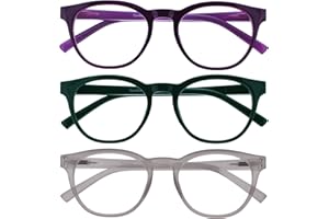 OPULIZE BLU Lunettes de lecture anti-lumière bleue pour hommes et femmes, verres antireflets, protection UV, monture ronde