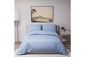 Dreamzie Copripiumino Matrimoniale 240x260 cm con 2 Federe 65x65 cm - Blu - Set Copripiumino Matrimoniale 240x260