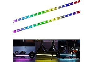 YUNYODA Luces de Tira LED para Scooter eléctrico - Luz Decorativa de Seguridad Plegable Impermeable para Xiaomi M365 - Lámpara de marquesinas de Ciclismo de Noche Colorida iluminada