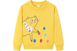 Dinopjs Little Girls Sweatshirt Jumper Cotton Rainbow Unicorn Kids Shirt Tops Long Sleeve Children Clothes Christmas Xmas Pullover T-shirt for 3-8 Years