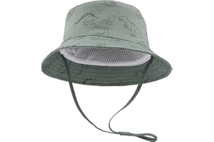 SEYUFN Chapeau de Soleil Bébé Garçon et Fille - Chapeau de Seau à Bord Réglable en Coton avec Protection UV - Chapeau d'été pour Enfants