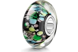 MATERIA by Matthias Wagner Glas Bead Anhänger schwarz grün blau Meeresgrund für Beads Armbänder und Ketten 476