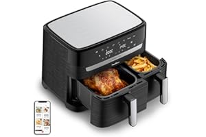 Moulinex Friteuse sans huile, Capacité 8,3 L, Jusqu'à 8 personnes, 7 programmes automatiques, Ecran tactile digital, Économie