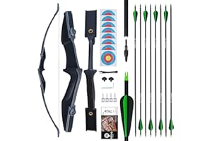 DD&Qarchery Arco a ricurva e set di frecce per adulti principianti 30lbs 40lbs Kit arco lungo per mano destra e sinistra per la pratica del tiro all'aperto