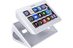 ‎SOOMFON SOOMFON Stream Controller Deck Weiss, 15 anpassbaren Makrotasten, auslösen von Aktion in Software wie OBS/Twitch/YouTube/PS, Mac & Windos, für Live-Streaming, Aktienhandel & Editing