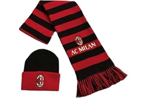 3R SPORT SRL Set Milan Sciarpa + Cuffia Ufficiale Kit Tubolare Berretto Cappello in Acrilico SETMITRI2211CUFRN2142
