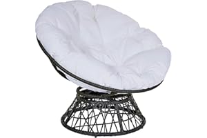 GLDSD Coussins de Chaise Ronde Papasan,Coussin de Sol extérieur,Coussin imperméable de Chaise d'oscillation extérieure, sans Chaise,Coussins de Chaise hamac Suspendus,Blanc,130 * 130cm