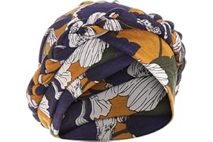 POIUIYQA Femme Bonnet Turban Extensible Bonnet de Nuit Sommeil Coton Couvre-Chef Doux Chapeau Bandeau Foulard Musulmane Mode Casquette de Perte Cheveux pour Alopécie Sortie Vacances