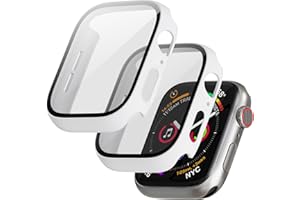 LINTEKER für Apple Watch Series SE/6/5/4 Hülle mit Displayschutz, [2 Stück] Schutzhülle kompatibel mit Apple Watch Series SE/6/5/4 40mm, HD Klar, Schutzhülle für iWatch Series SE/6/5/4, Weiss