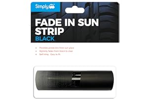 Simply FAD01 Car Windscreen Fade Strip, Provides Protection from Sun Glare, Self Cling Easily Fit & Remove Black