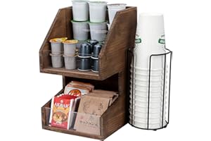 Halcent Scatola Porta Bustine di tè caffè Organizer, Scatola Porta tè in Legno Tea Box Contenitore Bustina tè caffè Organizer Cucina per tè, Cialde caffè, Spezie
