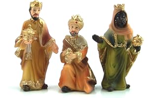KRIPPENBAU-LEWEN Krippenfiguren Set 3 Teile. 7 cm. Hlg. drei Könige aus Polyresin, handbemalt