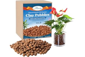 Riare Billes d'argile Argile Expansée Organique pour Plantes en Pot Améliore Le Drainage Billes d'argile légère Naturelle utilisées pour Les Plantes (20L)